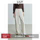 LILY2025秋新款含萊賽爾簡(jiǎn)約寬松休閑百搭通勤白色直筒褲牛仔褲女 601白色 M