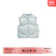 white wheat女童2024冬季新款三防立領(lǐng)馬甲男孩冬裝拉鏈白鴨絨坎肩 藍色 90