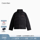 Calvin Klein Jeans秋冬男士通勤撞色印花鴨絨絎縫立領(lǐng)羽絨服J322258 BEH-太空黑 M