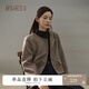 BSIEE簡(jiǎn)約圓領(lǐng)外套2025年早春舒適含肌理感上衣女 淺棕色淺咖 M