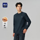 海瀾之家長(cháng)袖針織衫唐三彩合作系列加絨毛衣冬季男 深藍01 S 165/84A 推薦114~124斤