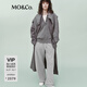 MO&Co.大衣美麗諾綿羊毛雙面呢光澤感平駁領(lǐng)精裁長(cháng)外套摩安珂 奶奶灰 M 165