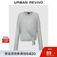 UR2025秋季新款女裝慵懶休閑風(fēng)綁帶超寬松長(cháng)袖T恤UWB450049