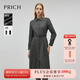 PRICH【零染】時(shí)尚簡(jiǎn)約通勤連衣裙2024冬季新款收腰長(zhǎng)袖長(zhǎng)裙女 15灰色 M (160)
