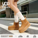 UGG【雙11搶先購】秋季女士休閑舒適厚底雪地靴切爾西短靴 1134526 CHE | 栗色 36