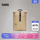 Rains卷頂包男女雙肩包騎行登山背包Rolltop Rucksack /13320 沙礫棕 One Size