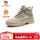 駱駝（CAMEL）男士馬丁靴戶(hù)外運動(dòng)休閑復古加絨工裝鞋 GE12235362R 深沙加絨 42