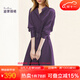 迪菲麗格氣質(zhì)高級(jí)感赫本風(fēng)連衣裙女2025夏季新款紫色收腰襯衫裙子 圖片色 M （圖片色  10月30日前發(fā)貨）
