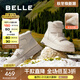 百麗（Belle）厚底羊毛雪地靴女靴加絨保暖休閑短靴棉鞋D1X1DDD4 米白-亮面皮 36 (230mm)