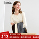 百圖betu女裝秋季新款毛針織衫圓領(lǐng)通勤舒適針織開衫女2408T18 米白 XS