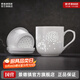 景德鎮官方陶瓷茶杯茶水分離辦公杯玲瓏杯帶蓋過(guò)濾杯泡茶馬克杯教師禮物 前程似錦辦公杯
