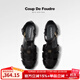 Coup De Foudre女鞋2025夏季新款時(shí)尚休閑豬籠鞋真皮百搭輕便簡(jiǎn)約平跟涼鞋女 黑色 36