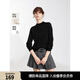 ELLE【100%綿羊毛】高領(lǐng)毛衣女2024秋冬新款打底保暖內搭羊毛針織衫 黑色（半高領(lǐng)升級版） XL