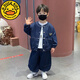 G.duck小黃鴨男童韓版帥氣牛仔套裝春秋新款牛仔外套兒童輕薄休閑長(cháng)褲 牛仔套裝 100