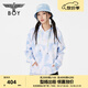 BOY LONDON潮牌BF風春夏字母滿印設計感藍色連帽套頭衛(wèi)衣N04001 藍色 S