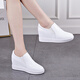 萊然休閑鞋內增高女鞋子運動(dòng)鞋厚底透氣小白鞋2026春夏季新款樂(lè )福鞋潮 白色布里 35