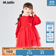 馬·拉?。∕.Latin）/商場(chǎng)同款童裝女童連衣裙春裝新款兒童毛衣紗裙 大紅 100cm