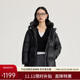 艾萊依羽絨服女時(shí)尚連帽可脫卸U型枕通勤保暖外套 炭黑M
