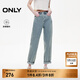 ONLY2025夏季新款涼感做舊高腰九分男友褲錐形牛仔褲女|125349009 J33 復古350牛仔洗水 M M標準褲長(cháng)