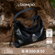 半坡飾族（bampo）中號(hào)綿綿包hobo托特包頭層牛皮大容量單肩斜挎包軟包禮物女友 墨碳黑（中號(hào)升級(jí)拉鏈款）