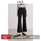 LILY超模小黑褲2025夏新款女裝修身百搭通勤休閑黑色九分褲喇叭褲 510黑 S