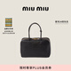 MiuMiu【禮物】繆繆女士Beau牛皮革大號手提包女包 黑色
