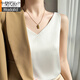 莫代爾絲滑吊帶背心女西裝內搭夏季白色打底衫緞面親膚面料新款上衣V領(lǐng) 白色 2XL 135-150斤