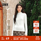 森馬（Semir）長(cháng)袖t恤女短款半高領(lǐng)薄絨輕暖打底衫2024冬新款純色修身抓絨內搭 奶白10534 M