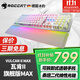 冰豹 ROCCAT瓦肯二代VULCAN II光軸游戲機械鍵盤(pán)電腦筆記本吃雞電競鍵盤(pán)外接鍵盤(pán) 旗艦版MAX-銀白色(104鍵RGB)線(xiàn)性光軸