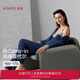 愛(ài)慕（Aimer）25秋睡美人睡衣女抗菌防螨開(kāi)衫帶杯不凸點(diǎn)吊帶九分褲三件套裝 【入秋三件套】鳶尾藍 AM46A851 L 170