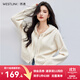 西遇HB簡(jiǎn)約純色連帽抽繩針織外套女2025秋季新款短款拉鏈毛衣開(kāi)衫 米白色 （M預售15天） M