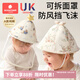 科巢新生嬰兒0歲-1歲3月寶寶外出防護小月齡防護面罩帽子口罩純棉 拉鏈款-皇家天鵝（可拆卸面罩） S碼（頭圍42cm-0月~3月）