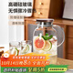 青蘋(píng)果超大容量耐熱冷水壺2.5L帶刻度硅膠保護套 可加熱煮茶壺涼水壺