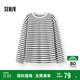森馬（Semir）[商場(chǎng)同款]長(cháng)袖T恤女基礎款圓領(lǐng)2025春oversize純棉101125101008