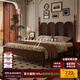 時(shí)余塔莉婭床法式復古全實(shí)木床中古風(fēng)1.8米公主床美式主臥2米大床 【暮光咖】塔莉婭床 1800*2000mm(框架款)