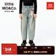 little MO&Co.純棉 little moco童裝25秋裝新款男女童牛仔褲長褲褲子小熊 牛仔藍色 160 160/64