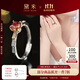 黛米 冰妍 石榴石戒指百搭款彩寶女戒S925銀開(kāi)口戒圈送女友禮物