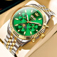 勞力士王子手表男士全自動機械表防水夜光專用瑞士狗牙圈多功能日志系列男表 R6688間金綠盤+贈送原裝皮帶