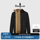 比音勒芬（Biemlfdlkk）【蠶絲提花雙面面料】春秋款男士休閑雙面穿肌理感連帽夾克外套 07黑色 L