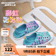 Skechers斯凱奇童鞋女童洞洞鞋沙灘鞋夏季一腳套印花透氣兒童涼鞋302114L 【彩虹】青綠色/多彩色/TQMT 37
