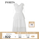 PORTS寶姿春夏新品女裝V-領無袖中長連衣裙SM8D059MLN001 奶白色 S (4)