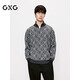 GXG男裝半開(kāi)襟毛衣滿(mǎn)印設計針織衫通勤高領(lǐng) 花色 175/L