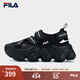 FILA 斐樂(lè )官方FRAGOLA女鞋摩登涼鞋夏款厚底瑪麗珍運動(dòng)涼鞋 黑-BK 36