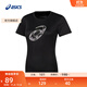 亞瑟士ASICS女子運動(dòng)T恤舒適透氣跑步運動(dòng)短袖 2012D060-001 黑色 L