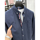 TOMMY JEANS2025新款高端湯米純棉長(cháng)袖襯衫男士感春秋季牛津紡休閑商務(wù) 淺藍色【純棉長(cháng)袖】 N509 薄款 2XL 碼建議160-175斤