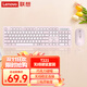聯(lián)想（lenovo）無(wú)線(xiàn)鍵盤(pán)鼠標套裝 鍵鼠套裝 全尺寸鍵盤(pán) 商務(wù)辦公 USB 適用筆記本臺式機一體機 T221 粉色