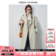VEGA CHANG 長款風(fēng)衣女2025大翻領(lǐng)設(shè)計(jì)寬松輪廓一?？酆喖s百搭外套 淺卡其(風(fēng)衣) L