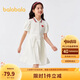 巴拉巴拉女童夏裝兒童連衣裙中大童學(xué)院風(fēng)撞色甜美裙子泡泡袖208224111003