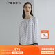 PORTS寶姿 商場(chǎng)同款新品女裝印花拼接上衣LL8B137KPS105 白色印花 XS (2)