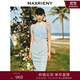 MAXRIENY【浪漫當夏】國風(fēng)新中式提花仙美連衣裙夏季改良旗袍 霧藍 S 01